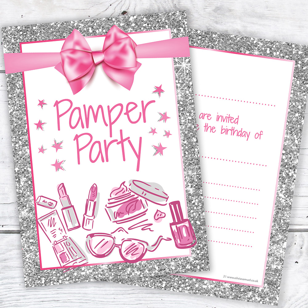 Pamper Party Invitations 1